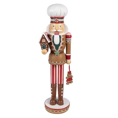 Clayre & Eef Dekorationsfigur Nussknacker 13x12x46 cm Braun Kunststoff