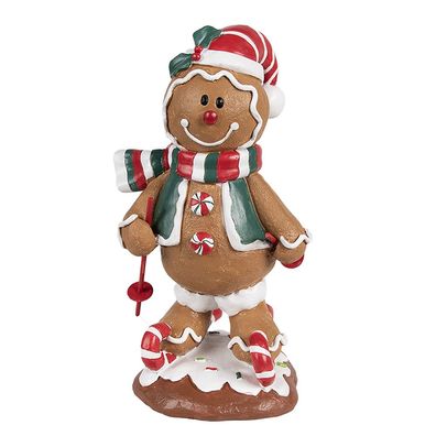 Clayre & Eef Weihnachtsdekorationsfigur Pfefferkuchenmann 12x11x21 cm Braun