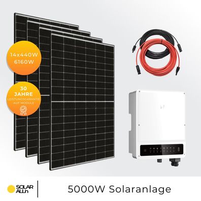 6160Wp/5000W (5kW) Hybrid PV-Anlage, WIFI, GoodWe, JA Solar