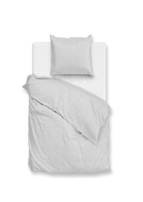 Zo! Home Flanell Bettwäsche 135x200 Flanella di Lino Dove Grey uni Melange silber