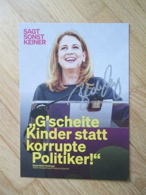 Österreich NEOS Vorsitzende Beate Meinl-Reisinger - handsigniertes Autogramm!