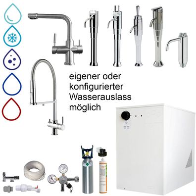 BieTal® Wassersprudler Untertisch Tafelwasseranlage BT-30U mit Kühlung und Zapfste