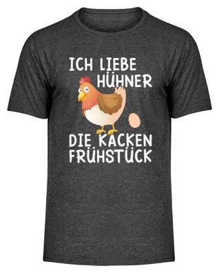 ICH LIEBE HÜHNER DIE KACKEN Frühstück - Herren Melange Shirt