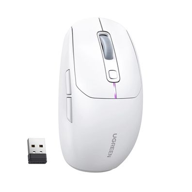 PC-Maus - MU103 Bluetooth 5.0 Computermaus / 2,4 GHz USB-Empfänger – Weiß