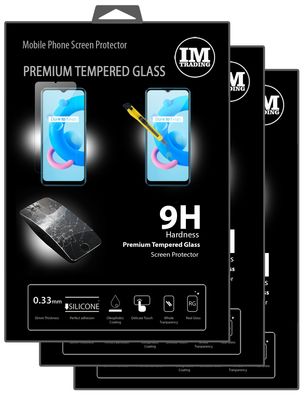 3X Panzer Schutz Glas 9H Tempered Glass Display Schutz Folie Display Glas Screen