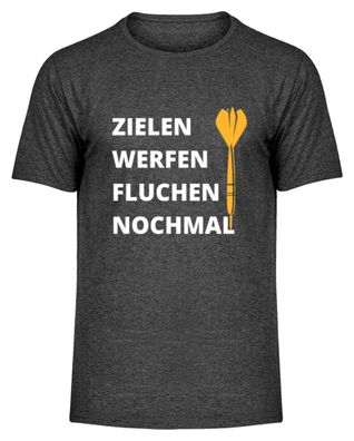 ZIELEN WERFEN Fluchen Nochmal - Herren Melange Shirt