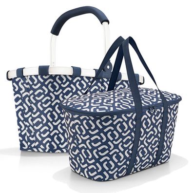 reisenthel Set aus carrybag BK + coolerbag UH BKUH, frame signature navy + si