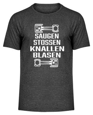 Saugenstossen Knallen BLASEN - Herren Melange Shirt