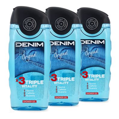 DENIM Original triple vitality Duschgel 3x 250 ml