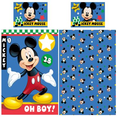 Disney Mickey Mouse Baby / Kleinkind Bettwäsche OhBoy 100% Baumwolle Linon / Renforcé