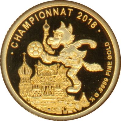 Senegal 250 Francs 2018 Fussball-Weltmeisterschaft Gold