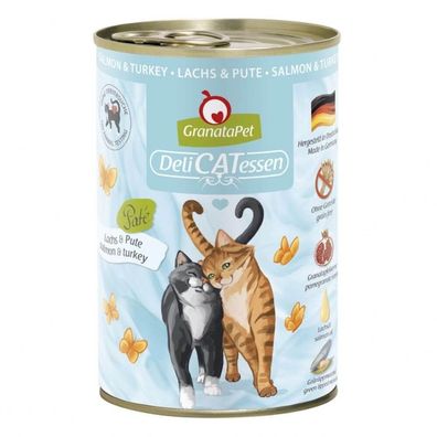 GranataPet Katzen Nassfutter Dosenfutter Paket Lachs & Pute 6x400g