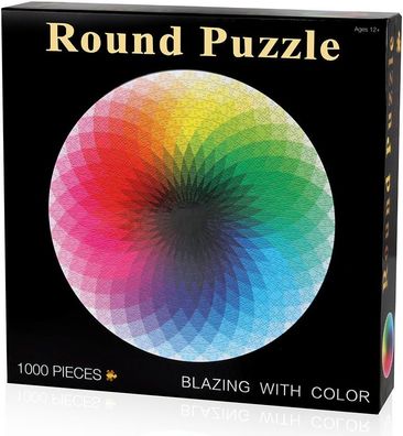 1000 Teile rundes Puzzle, kreativer Regenbogen, schwieriges großes Puzzle, pädagogis