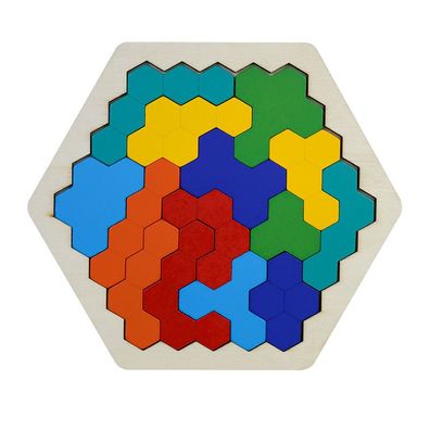 Tangram puzzles, tangram wooden kids, hexagonal puzzles, geometric toys, montessori