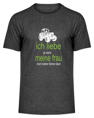 Landwirt Ich liebe es wenn mein Frau - Herren Melange Shirt-JCRSYUJ5