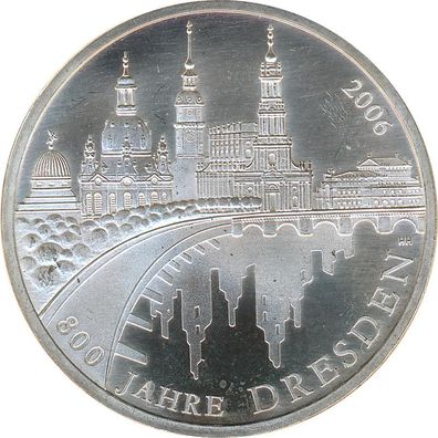 BRD 10 Euro 2006 A 800 Jahre Dresden Silber*