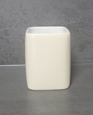 Cubic Natur Beige Zahnputzbecher Steinzeug mit matter Oberfläche