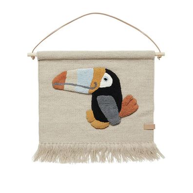 OYOY - Wandteppich Tukan Wandaufhänger Toucan Kinderzimmer Wallhanger Deko Wandbehang