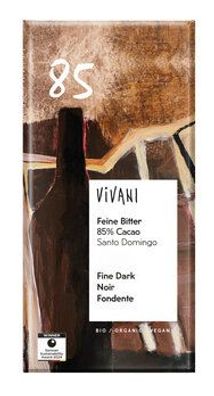 Vivani 6x Feine Bitter Schokolade 85 % Cacao Santo Domingo 100g