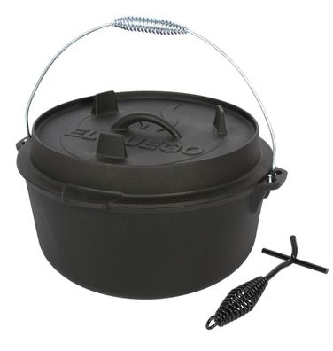 El Fuego Dutch Oven 7,2 Liter Deckel 1,8L mit Deckelheber AY4631 Kasan Gusseisen