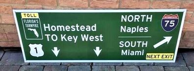 XXL US Strassenschild Key West Naples Miami Florida - 115x40 cm Highway 1