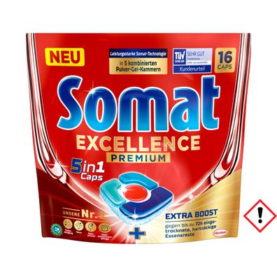 Somat Excellence Premium Caps 5in1 16 Stück