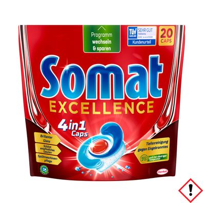 Somat Caps Excellence 4in1 Tiefenreinigung gegen Eingebranntes 20er 346g