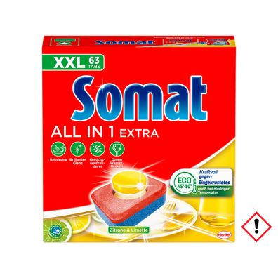 Somat Tabs All in 1 Zitrone und Limette 63 Stück