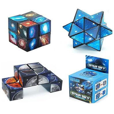 in 1 Starry Sky Planet Infinity Cube Set, Magic Cube Original, 3D, Transforming Cube