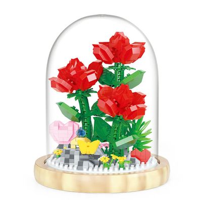 Blumenstrauß Baukasten, Bausteine, Bauklötze, Staubschutzhélle Wohndeko