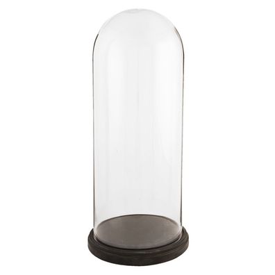 Clayre & Eef Glocke Ø 26x60 cm Transparant Holz Glas Rund (Gr. Ø 26x60 cm)