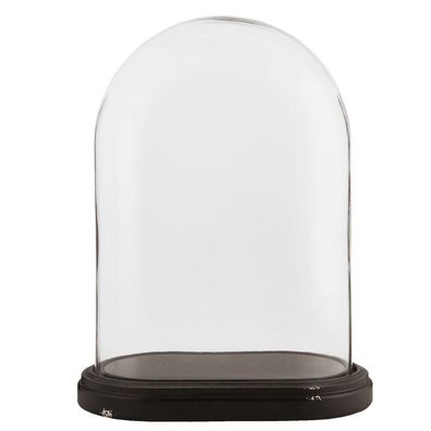 Clayre & Eef Glocke 26x15x34 cm Braun Glas Oval (Gr. 26x15x33 cm)