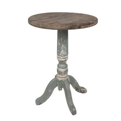 Clayre & Eef Beistelltisch Ø 48x65 cm Braun Grau Holz (Gr. Ø 48x65 cm)