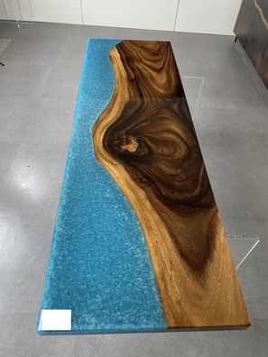 epoxid harz esstisch echtes holz massive möbel wasserfall epoxy tisch Möbel Neu