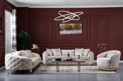 Luxus Hotel Einrichtung Sofagarnitur Couch Set Polster Möbel 3tlg