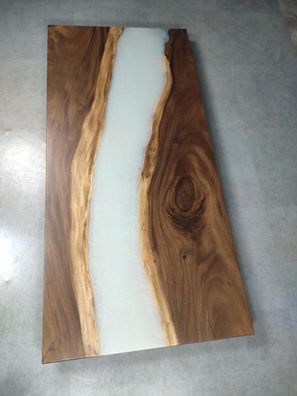 Epoxid Harz Esstisch Echtes Holz Massive Möbel Wasserfall Epoxy Tisch Giessharz