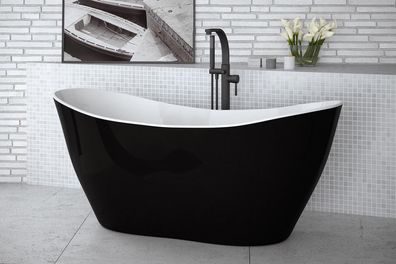 Schwarze Designer Badewanne Freistehende Luxus Wanne in Schwarz Wannen Bad Acryl