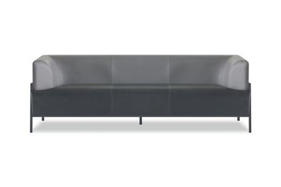 Schwarzer Arbeitszimmer 3-Sitzer Leder Sitzmöbel Universeller Dreisitzer