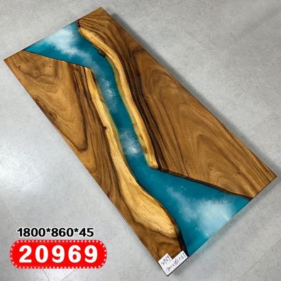 Luxus Tische Echtes Holz Epoxid Harz Fluss Tisch Schwarz Wasser Epoxy Möbel neu