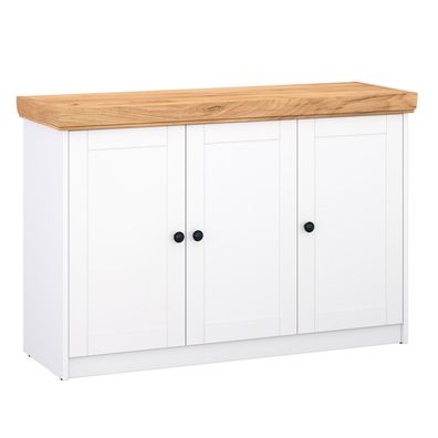 Kommode Sideboard Holz Eiche Weiß Massiv Schrank Highboard Anrichte