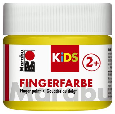 Marabu 03030 050 019 Fingerfarbe Kids - 100 ml, gelb