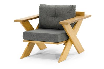 Hellbeiges Holzgestell Designer Polstersessel Edle Sitzstühle Sitzkissen