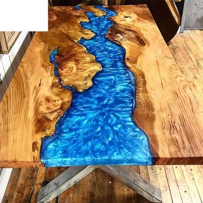 Couchtisch River Table Echtes Holz Flusstisch 120x90 Massive Tische Epoxidharz