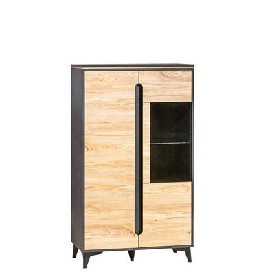 Vitrine Hochschrank Glas Schrank Vitrinen Regal Holz JVMöbel Wohnzimmer Möbel