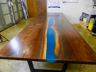 Epoxidharz Esstisch River Table Massiv 240x100 Flusstisch Neu Echtes Holz Tische