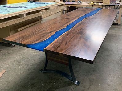 Epoxidharz Esstisch River Table 240x100 Flusstisch Neu Echtes Holz Tische Massiv