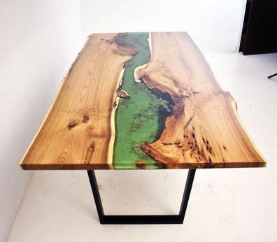 Esstisch Meer Wasser River Echtes Holz Flusstisch 200x90 Tische Epoxidharz Neu