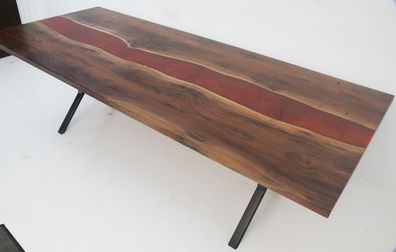 Epoxidharz Esstisch River Table Massiv Tische 240x100 Flusstisch Neu Echtes Holz