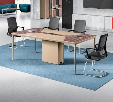 Konferenztisch Bürotisch Arbeitstisch Schreibtisch Holz Beige Große