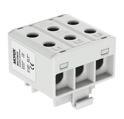 Hauptleitungsklemme 6x2,5-35mm2 grau 3P Verteilerblock Al/ Cu